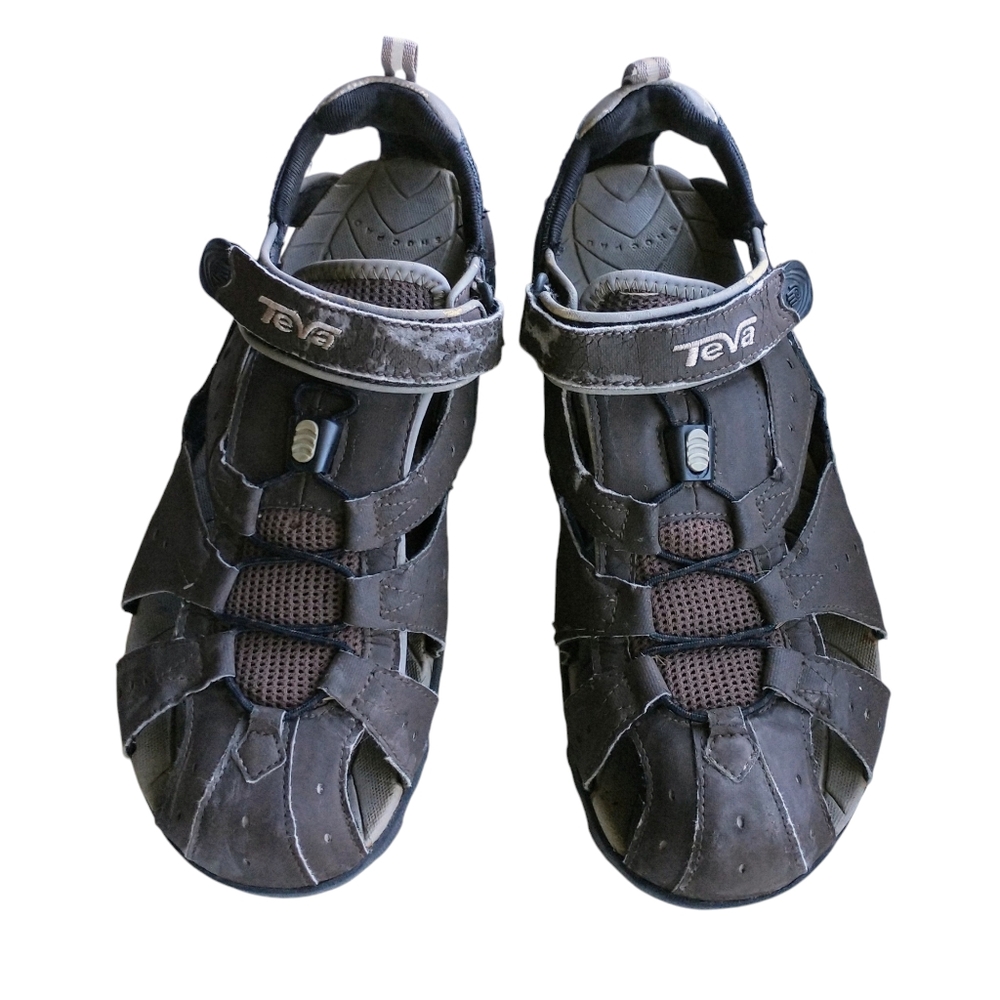Women's Teva Dozer Brown Black Closed Toe Hiking Sandals Size 11 -Fair condition